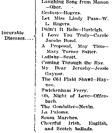Ilsen’s prescriptions for “incurable diseases,” ca. 1925